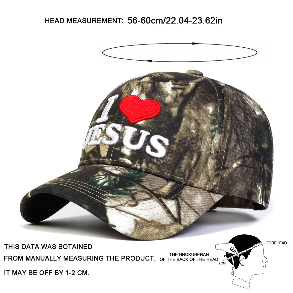 Unisex I LOVE JESUS Embroidery Baseball Caps