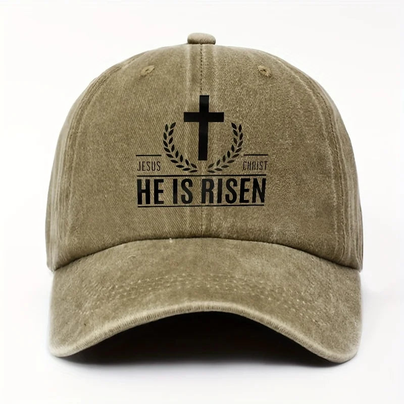 He Is Risen Jesus Christ Cross Cap