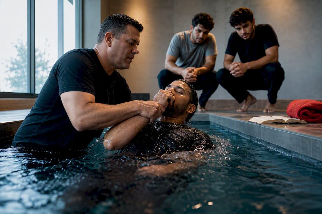 Church baptism symbolizing disciple-making