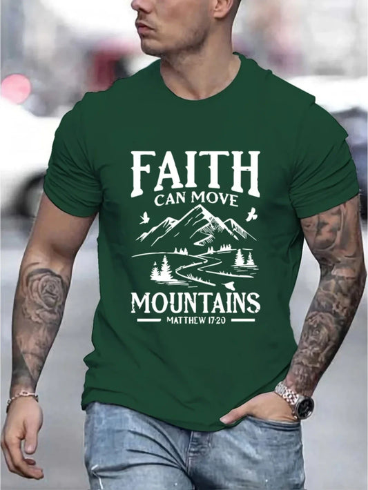 Men's Cotton Mountain Print T-Shirt