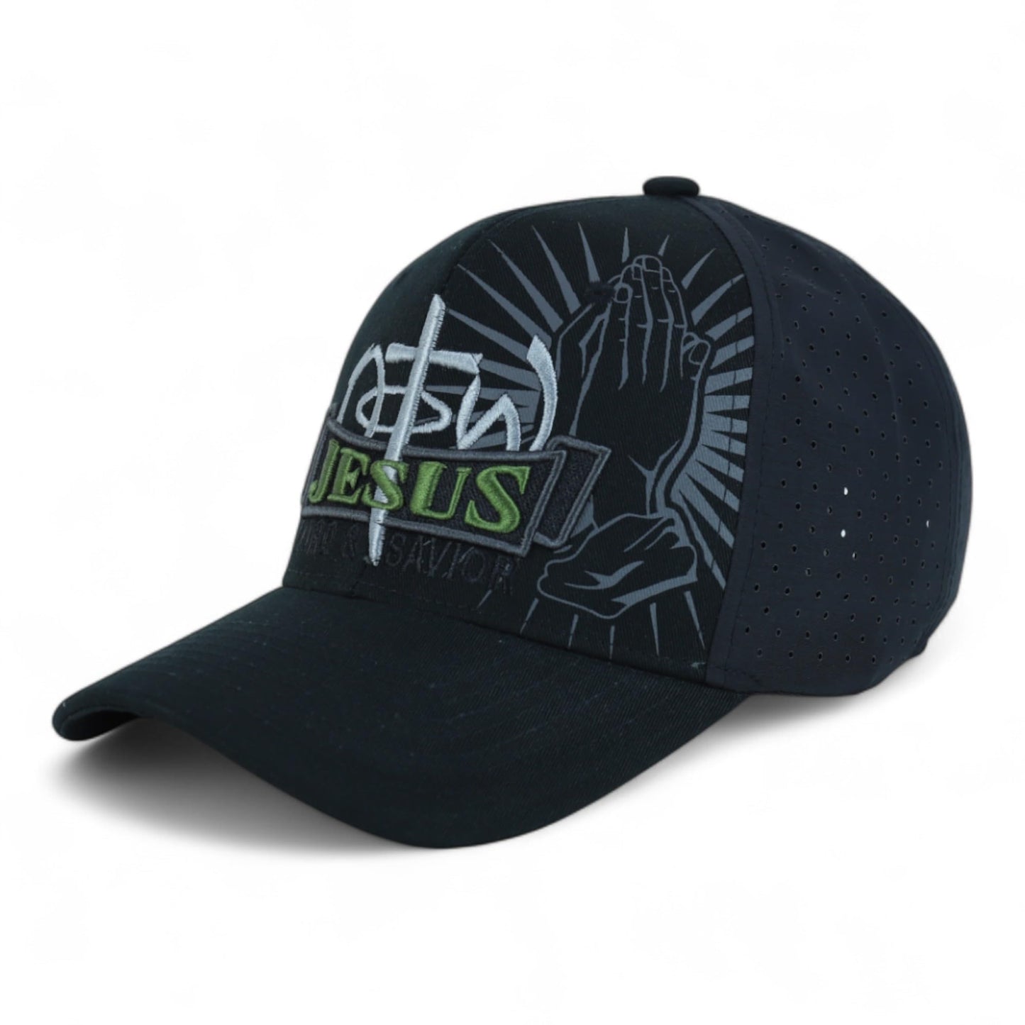 Jesus Praying Hand Embroidered Bold Faith Ball Cap