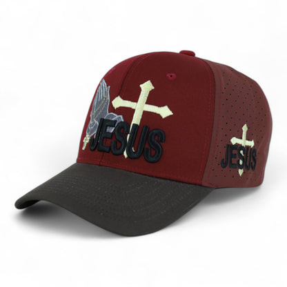 Jesus Praying Hand Embroidered Bold Faith Ball Cap