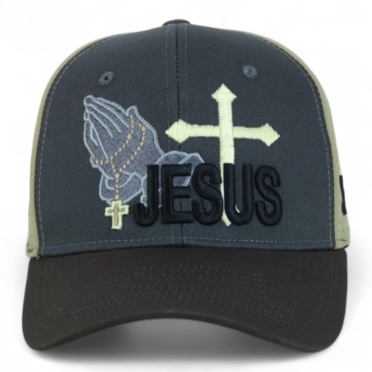 Jesus Praying Hand Embroidered Bold Faith Ball Cap