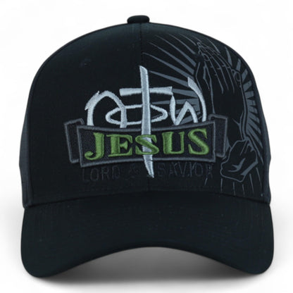 Jesus Praying Hand Embroidered Bold Faith Ball Cap