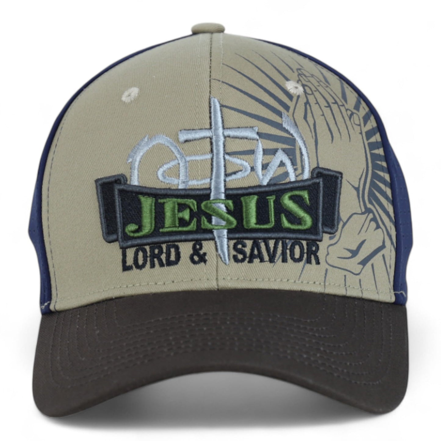 Jesus Praying Hand Embroidered Bold Faith Ball Cap