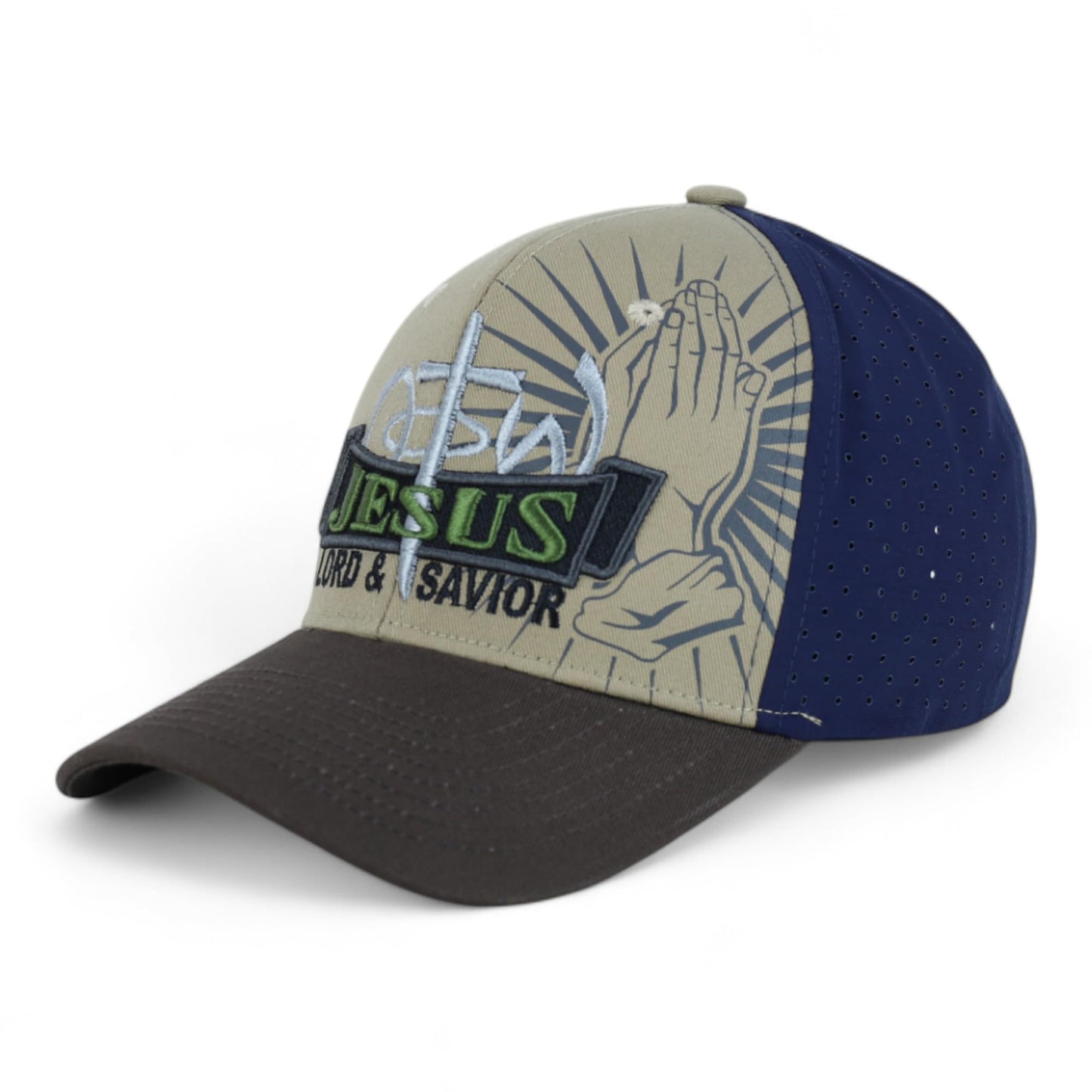 Jesus Praying Hand Embroidered Bold Faith Ball Cap