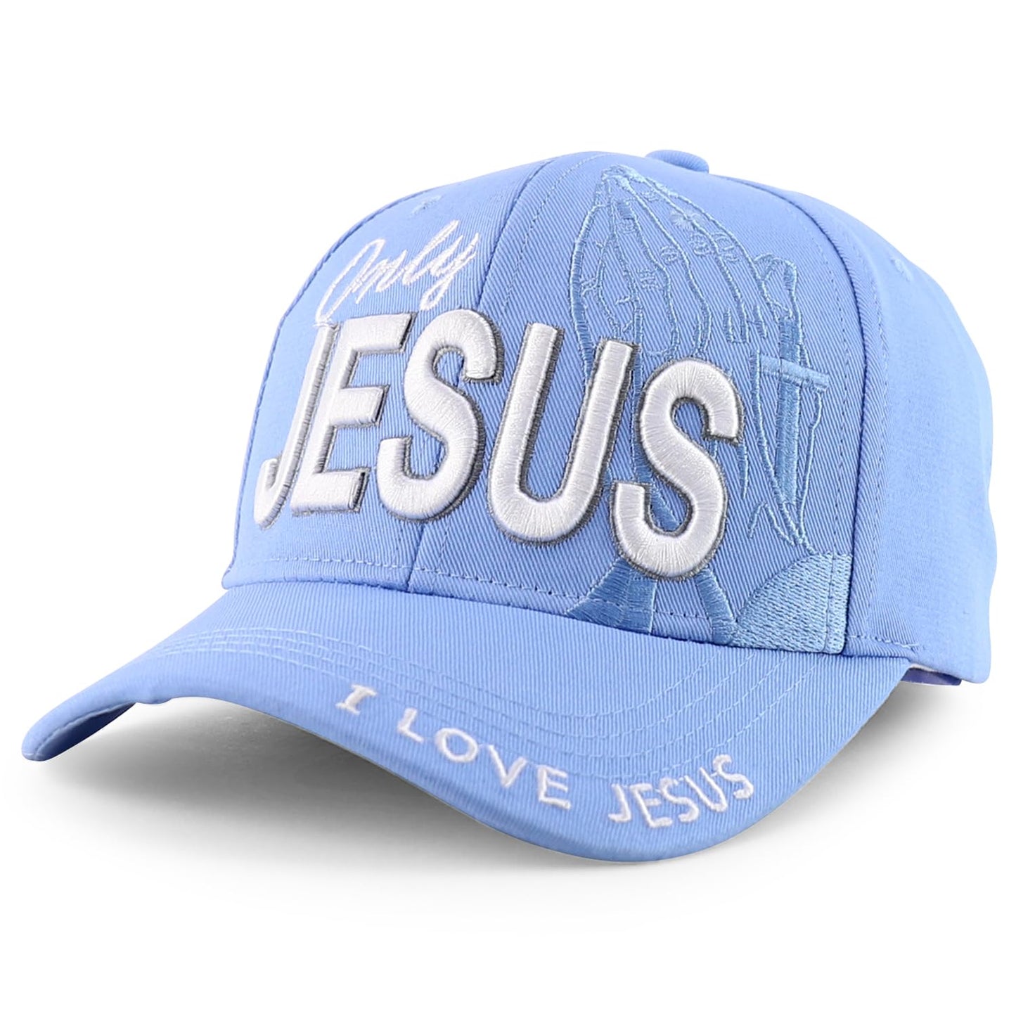 Jesus Praying Hand Embroidered Bold Faith Ball Cap