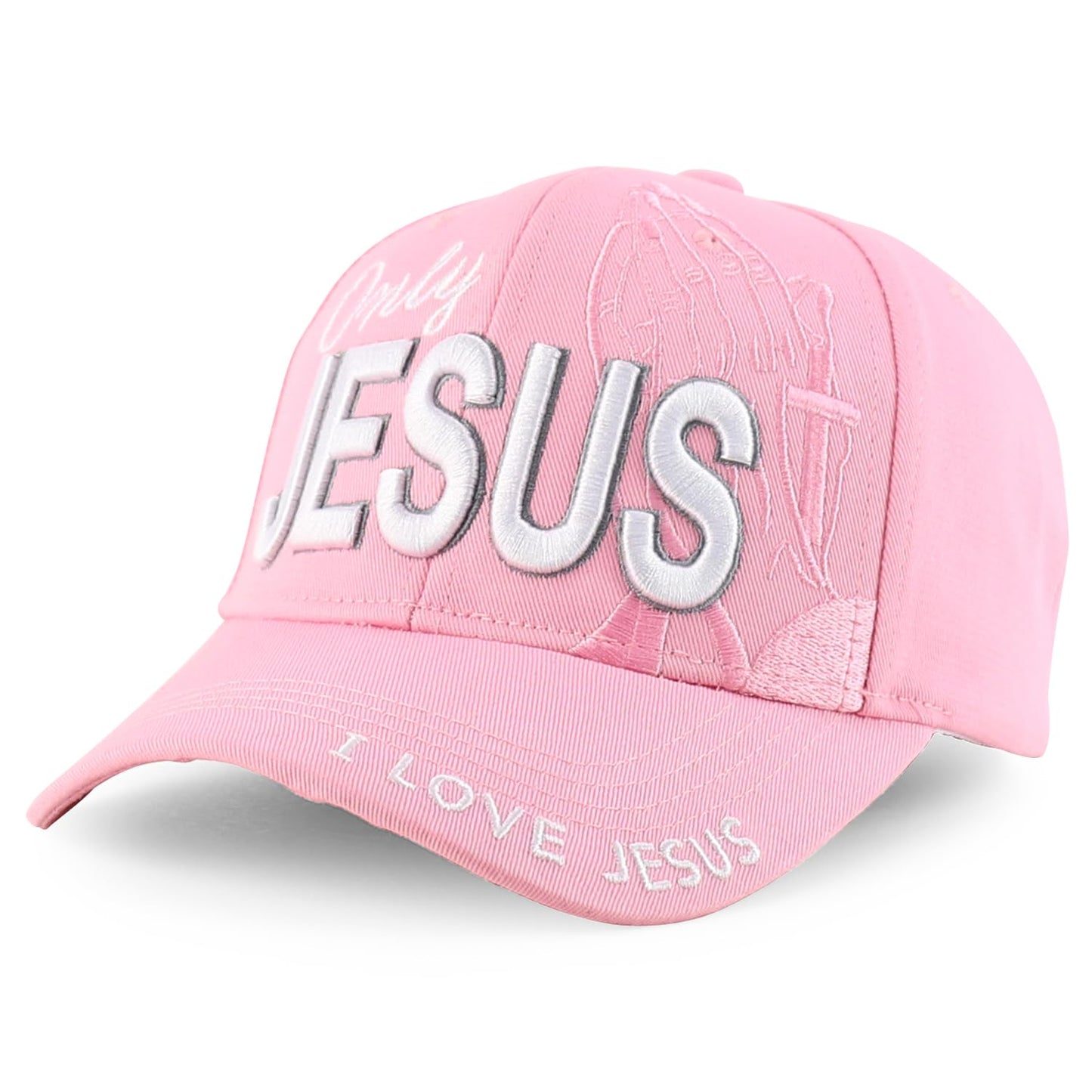 Jesus Praying Hand Embroidered Bold Faith Ball Cap