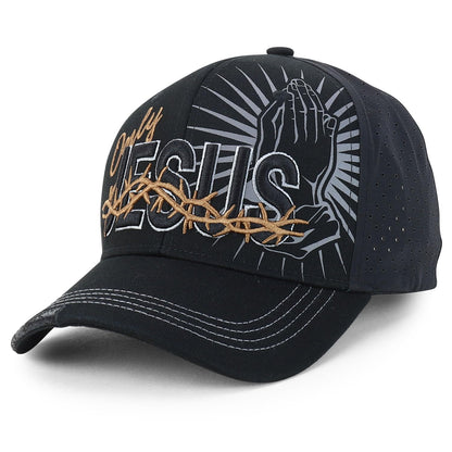 Jesus Praying Hand Embroidered Bold Faith Ball Cap