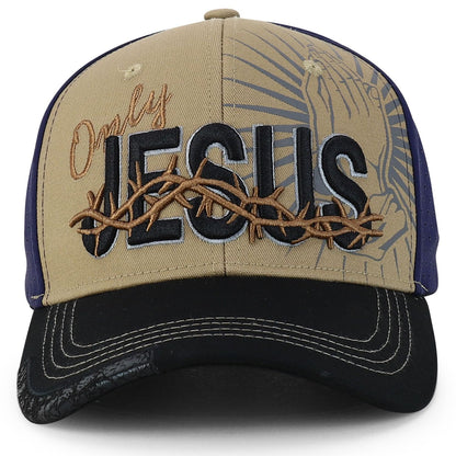 Jesus Praying Hand Embroidered Bold Faith Ball Cap