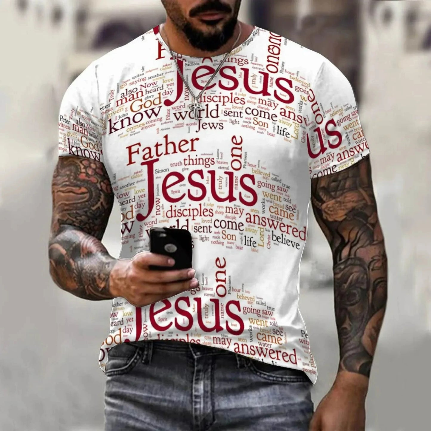 Jesus Printed 3D Graphic T-Shirt