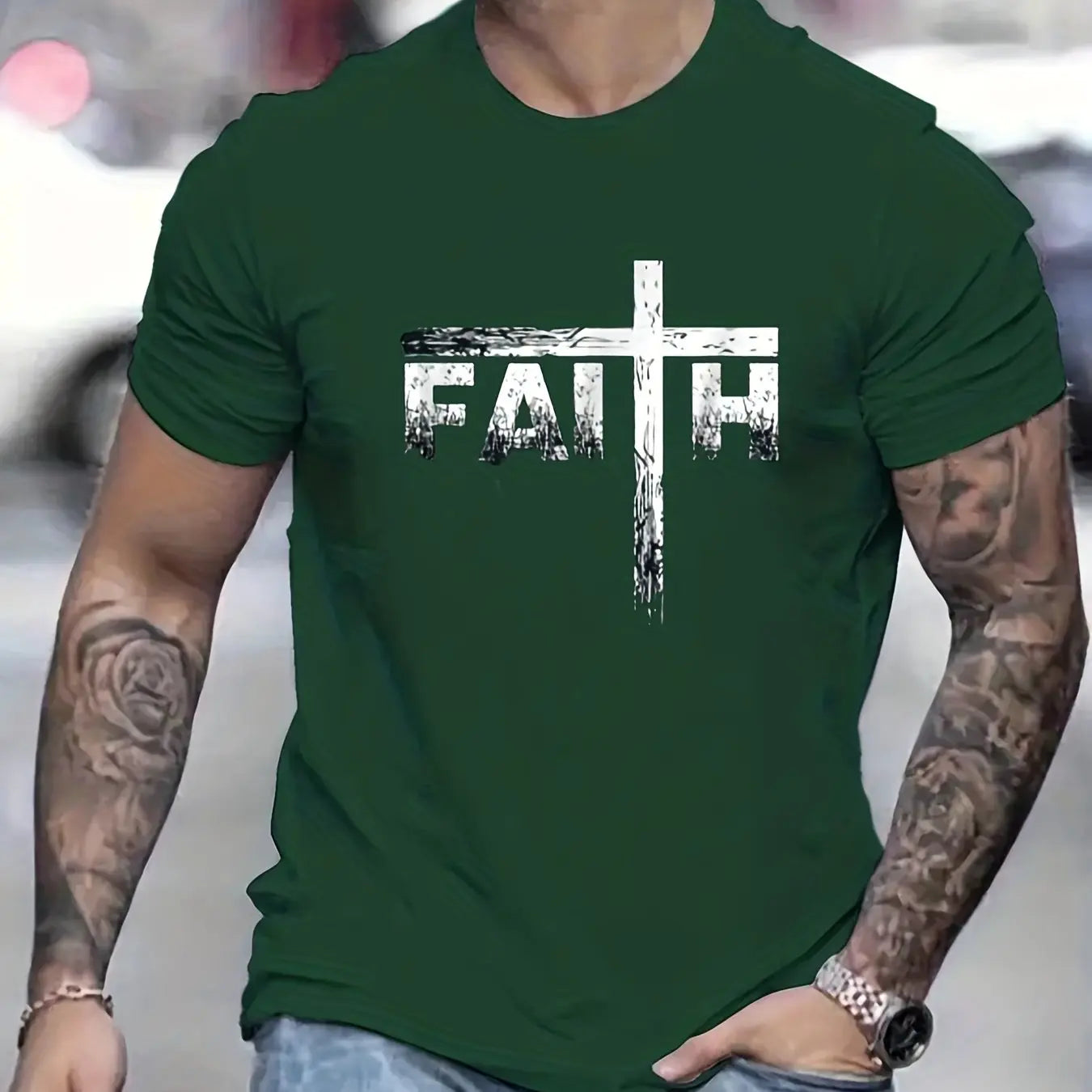 100% Cotton Faith Print T-Shirt