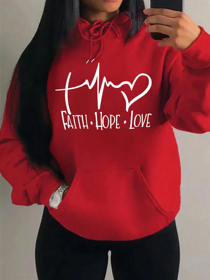 Faith Hope Love Graphic Women's Hoodie