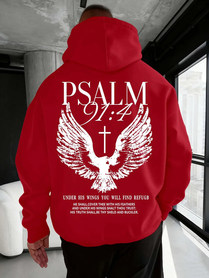 Psalm 91:4 Print Men Women Hooded Sweatshirt