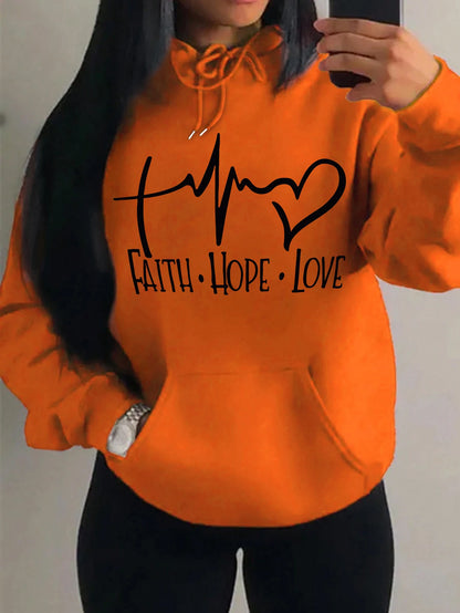Faith Hope Love Graphic Women's Hoodie