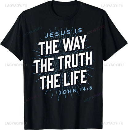 Jesus The Way Truth Life Print Tee