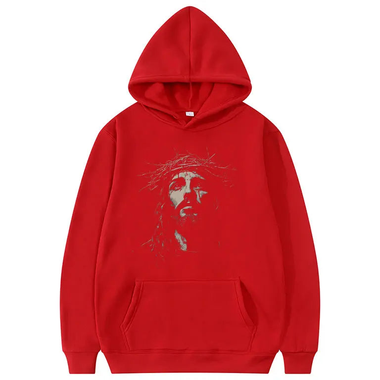 Jesus Face Vintage Graphic Hoodie