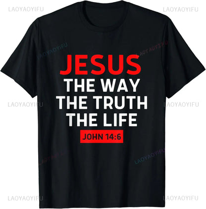 Jesus The Way Truth Life Print Tee