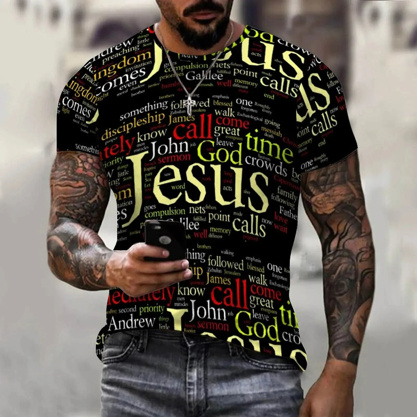 Jesus Printed 3D Graphic T-Shirt