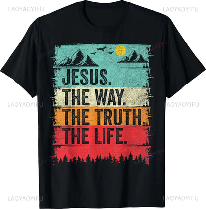 Jesus The Way Truth Life Print Tee