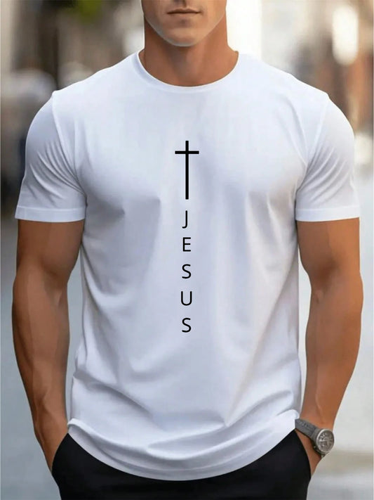 Men's Faith Cross Casual Cotton Tee