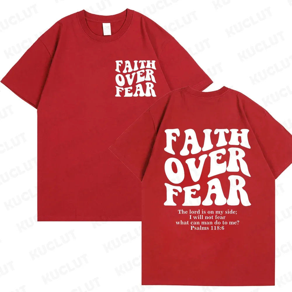 Unisex Faith Over Fear Comfort T-shirts