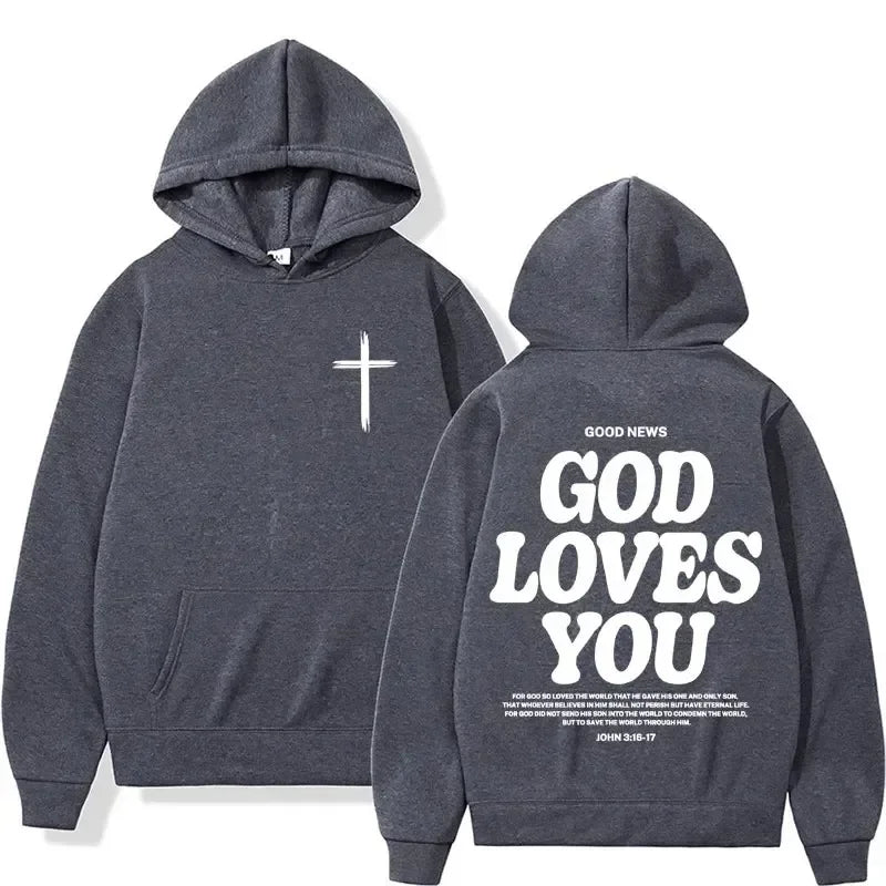 God Loves You Men's Women Vintage Hoodie