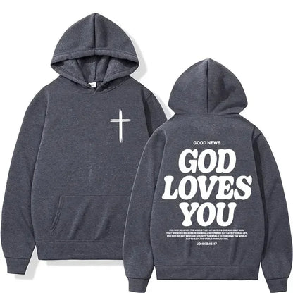 God Loves You Men's Women Vintage Hoodie