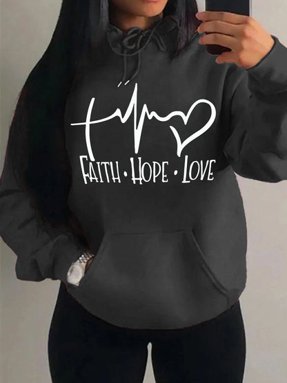 Faith Hope Love Graphic Women's Hoodie