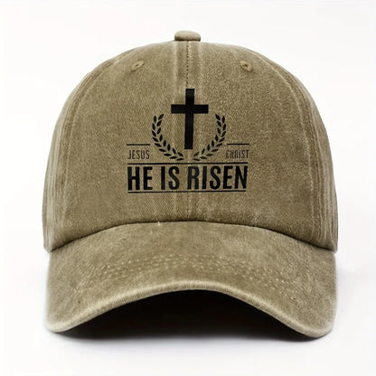 He Is Risen Jesus Christ Cross Cap