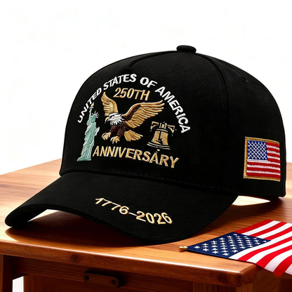 2026 USA 250th Anniversary Embroidered Unisex Cap