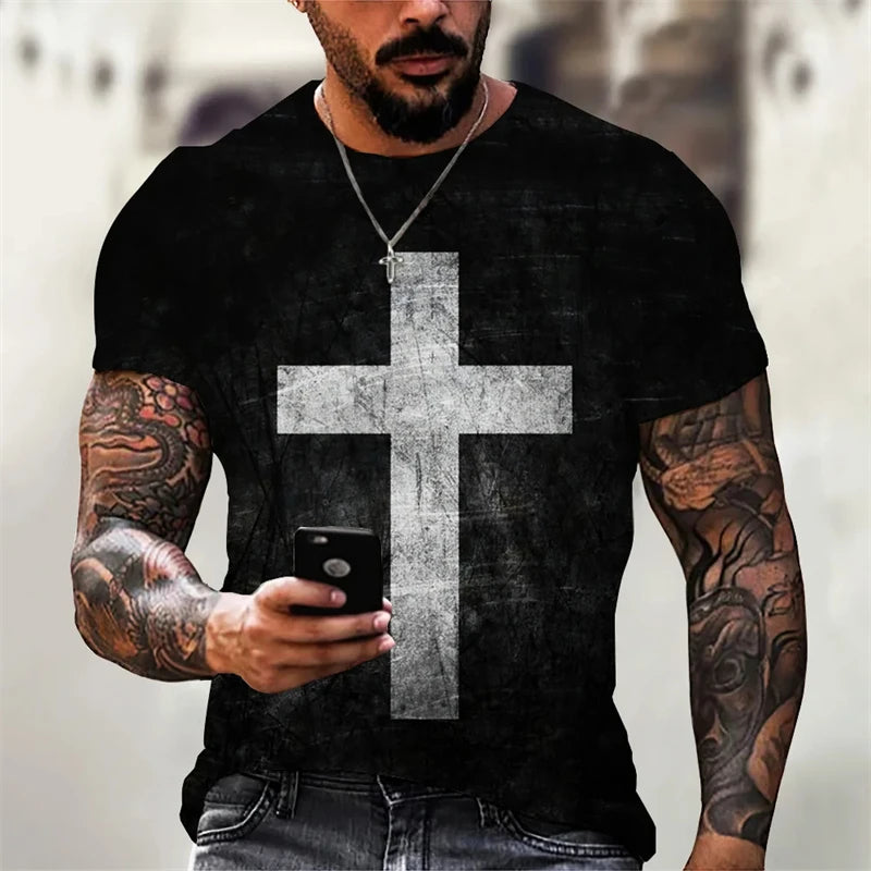 Christian Men's Gothic 3D Print Tees