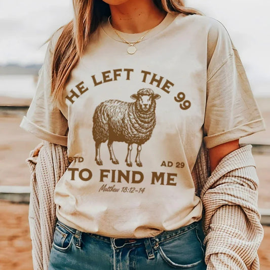 He Left the 99 Women's Vintage Christian Tee