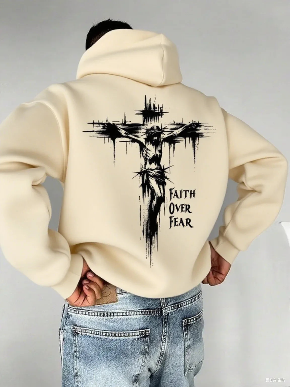 Cross Shaped Faith Over Fear Hoodie