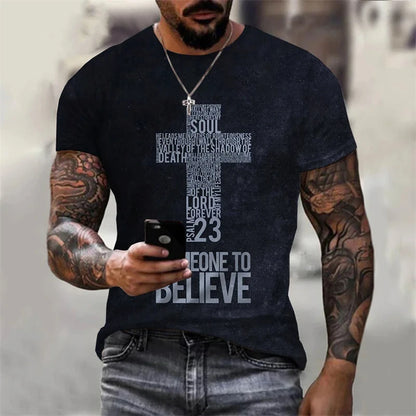 Christian Men's Gothic 3D Print Tees