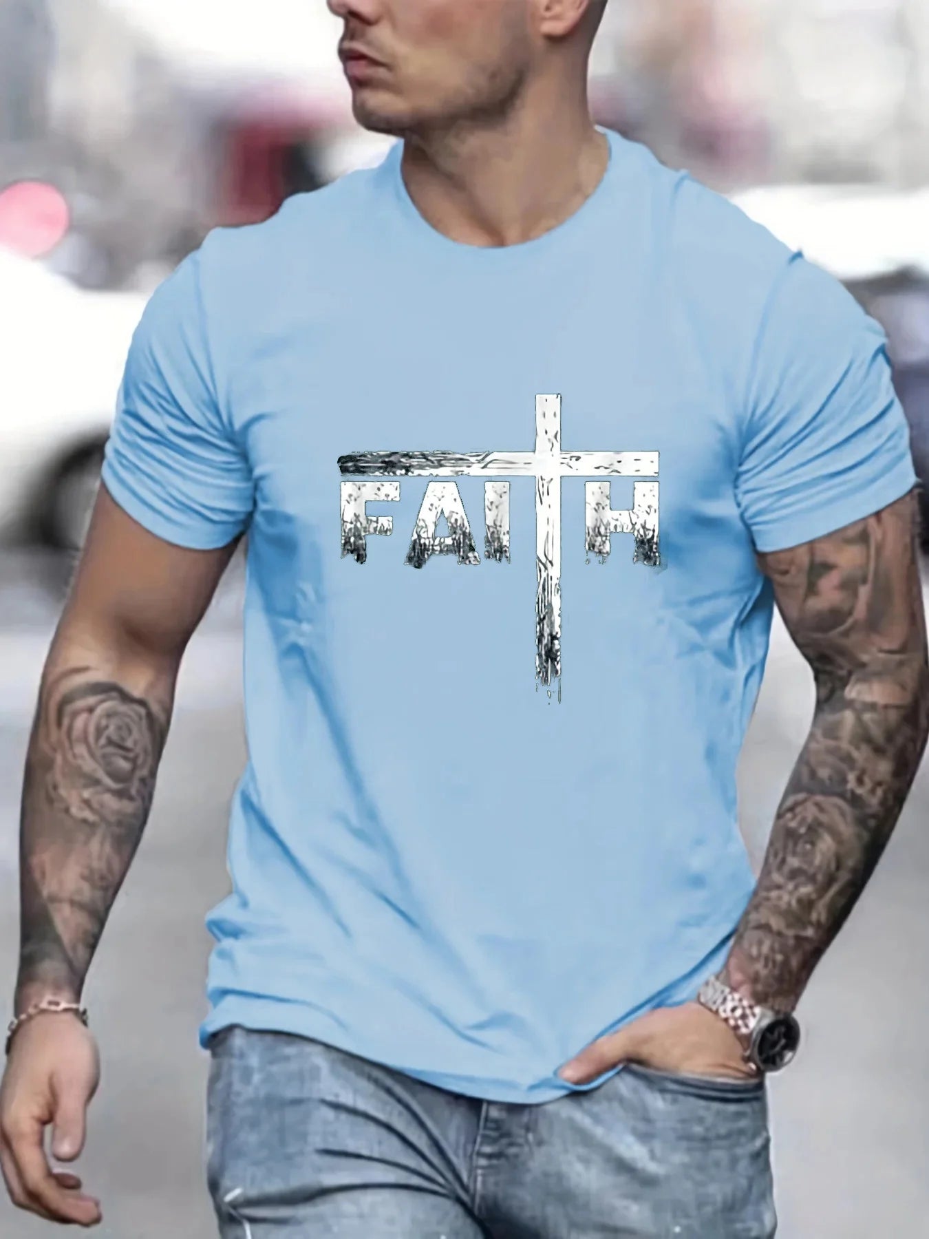 100% Cotton Faith Print T-Shirt