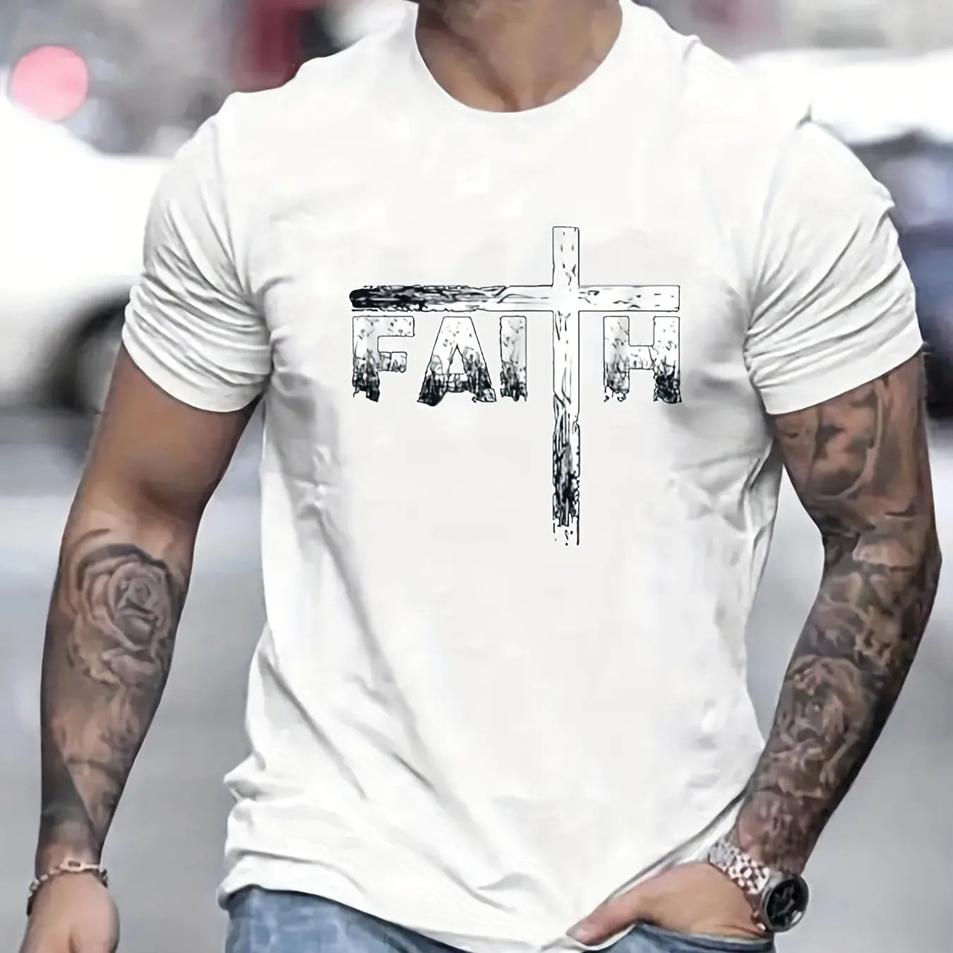 100% Cotton Faith Print T-Shirt