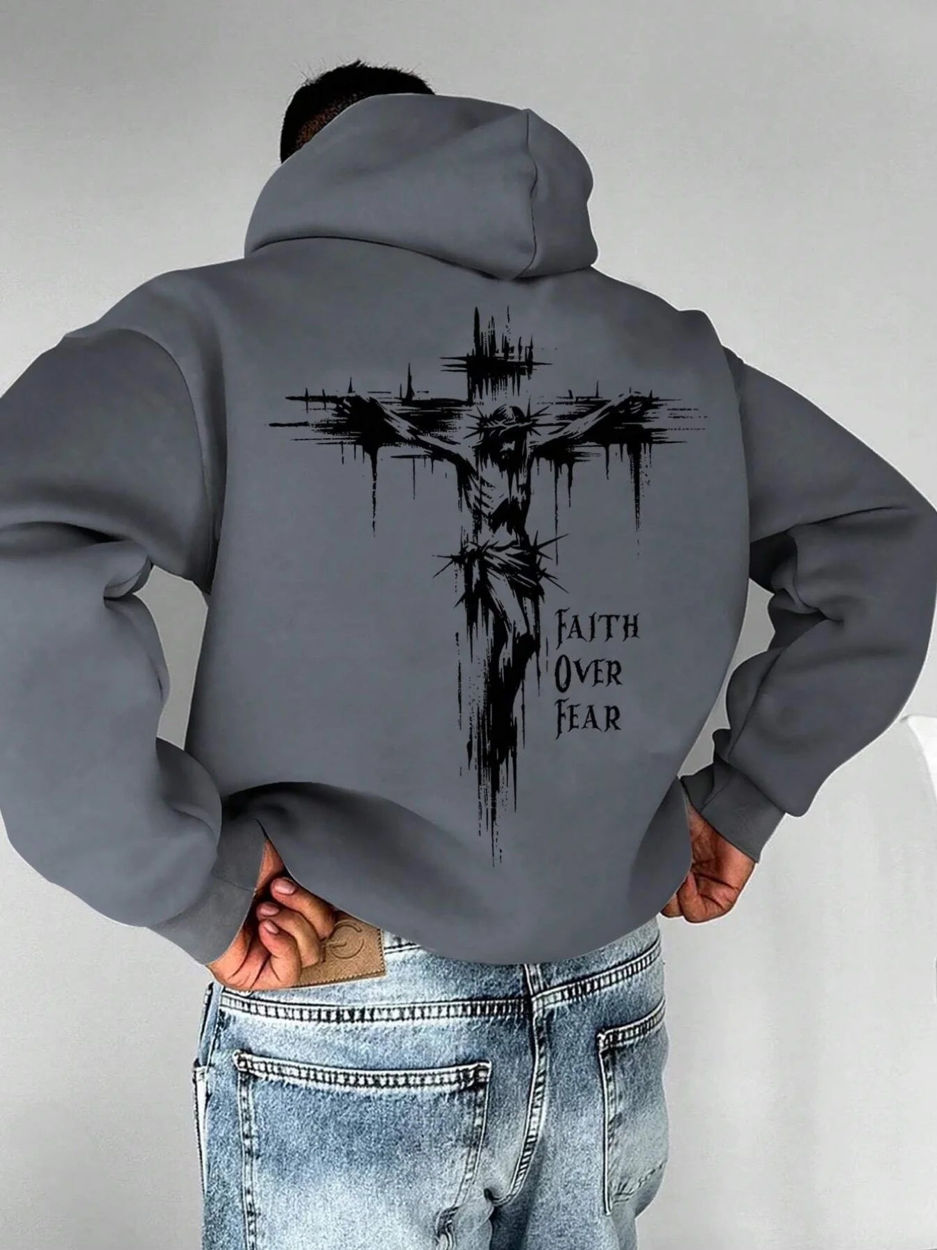 Cross Shaped Faith Over Fear Hoodie