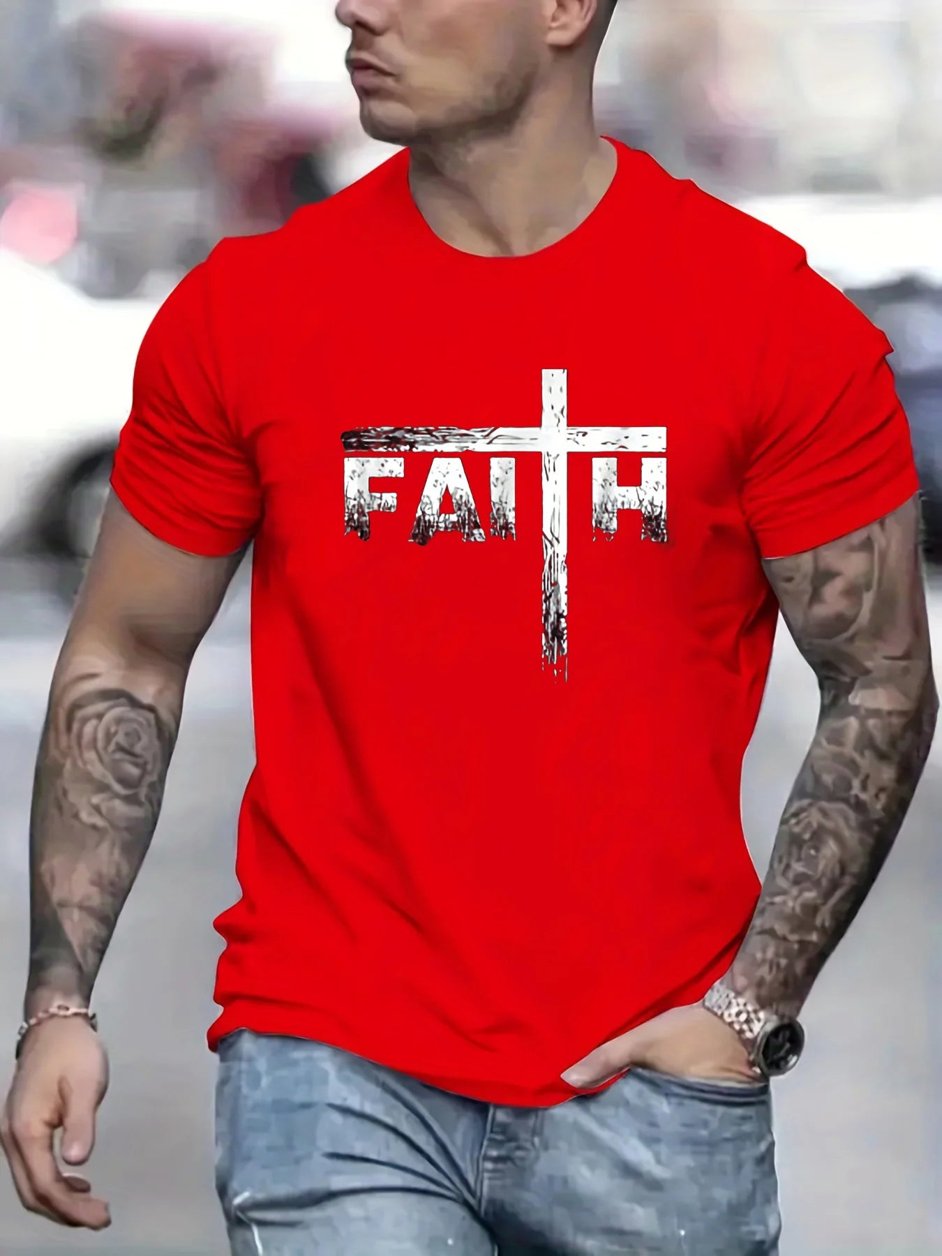 100% Cotton Faith Print T-Shirt