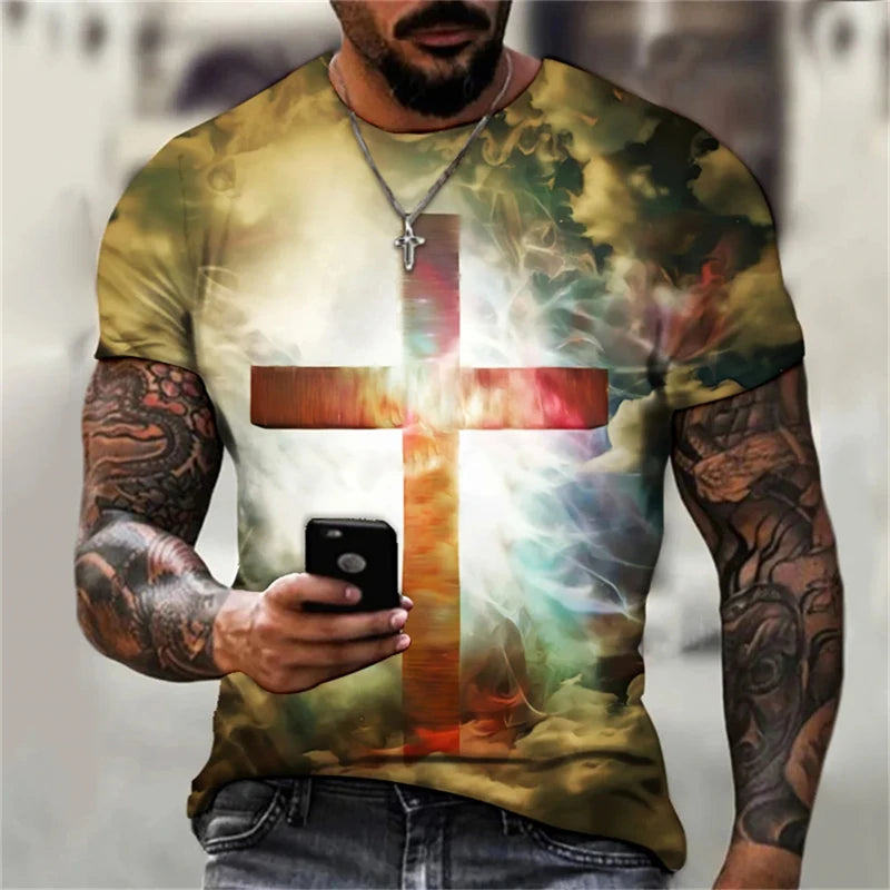 Christian Men's Gothic 3D Print Tees