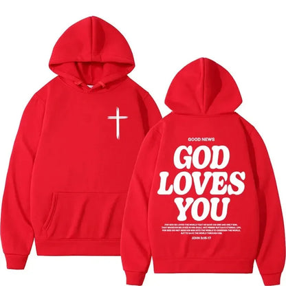 God Loves You Men's Women Vintage Hoodie