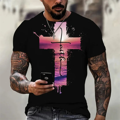 Christian Men's Gothic 3D Print Tees