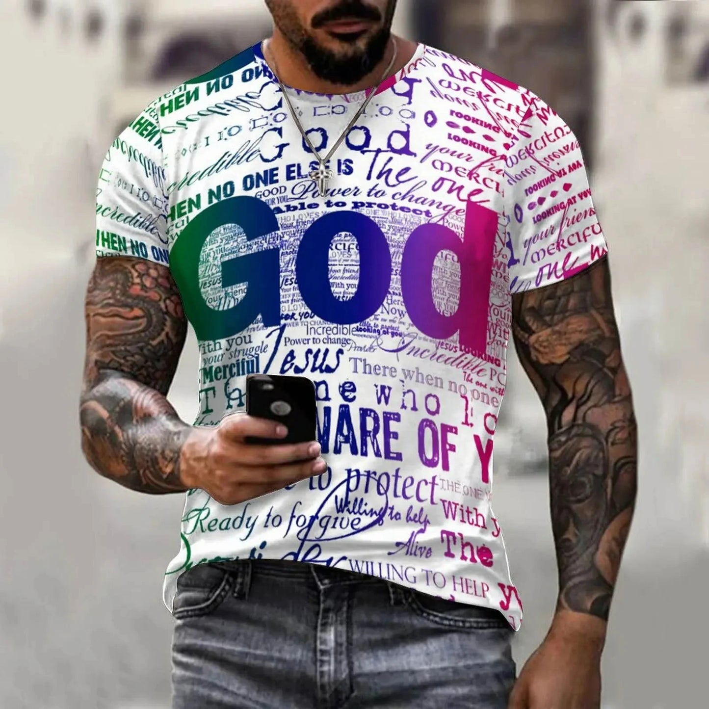 Jesus Printed 3D Graphic T-Shirt