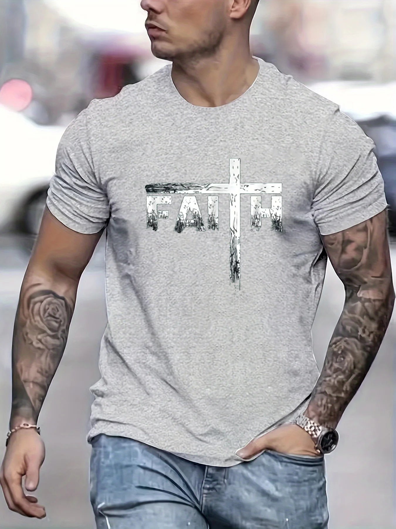 100% Cotton Faith Print T-Shirt