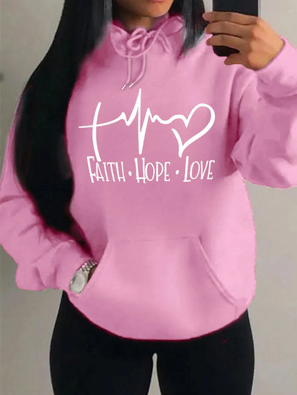 Faith Hope Love Graphic Women's Hoodie