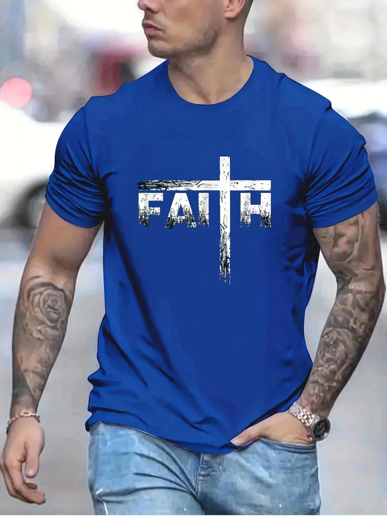 100% Cotton Faith Print T-Shirt