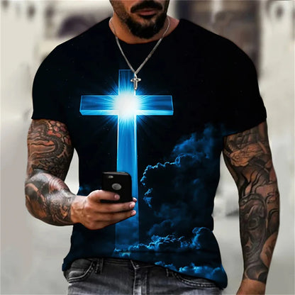 Christian Men's Gothic 3D Print Tees