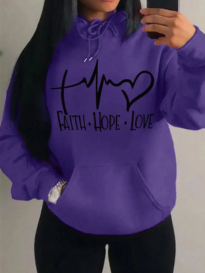Faith Hope Love Graphic Women's Hoodie