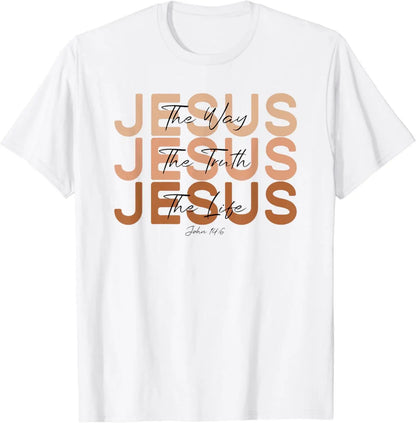 Jesus The Way Truth Life Print Tee
