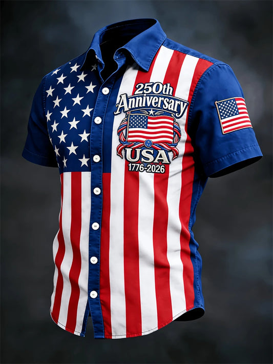 Men's 250th Anniversary American Flag Shirt